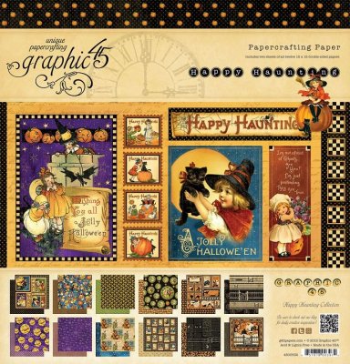 Graphic 45 -  12" x 12" Happy Haunting Paper Pad (24 sheets)
