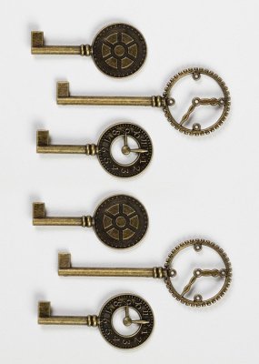 Graphic 45 Staples Metal Clock Keys - Antique Brass (6 pack)