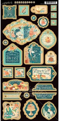 Graphic 45 - Cafe Parisian 6"x12" Chipboard Die-Cut Decorative Sheet
