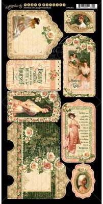 Graphic 45 - Portrait Of A Lady 6"x12" Cardstock Tags & Pockets Die-Cut Sheets (2 pack)