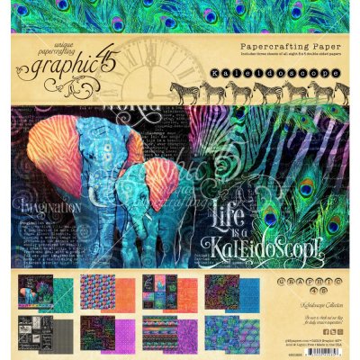 Graphic 45 - 8”x8” Kaleidoscope Collection Pack (24 sheets)