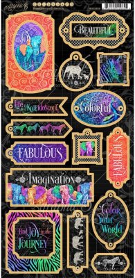 Graphic 45 Chipboard Die-Cuts 6"x12" Sheet - Kaleidoscope (Decorative & Journaling)
