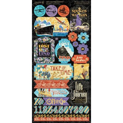 Graphic 45 - 12"x12" Life's A Journey Cardstock Stickers