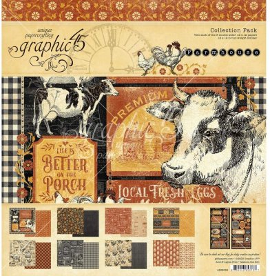 Graphic 45 - 12x12 Farmhouse Collection Pack (24 sheets)