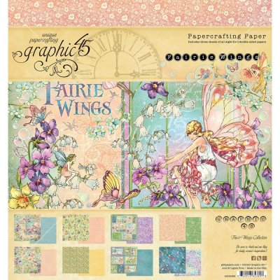 Graphic 45 Double-Sided 8"x8" Paper Pad - Fairie Wings (24 sheets)