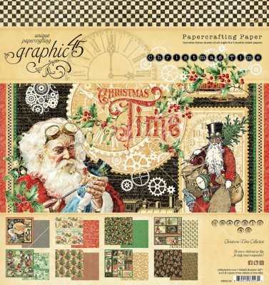 Graphic 45 Christmas Time 8”x8” Paper Pad (24 sheets)