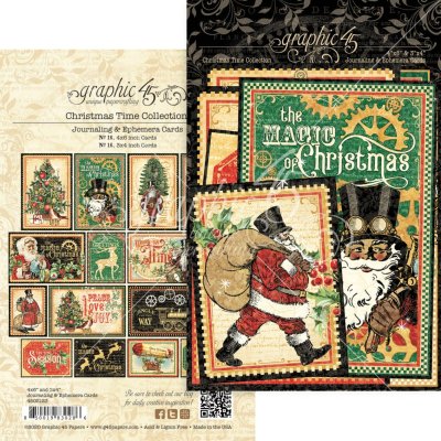 Graphic 45 Christmas Time Ephemera & Journaling Cards Pack