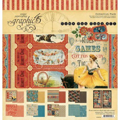 Graphic 45 12”x12” Collection Pack - Come One, Come All! (17 sheets)