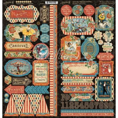 Graphic 45 Come One, Come All! 12”x12” Sticker Sheet