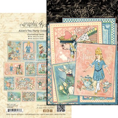 Graphic 45 Journaling Cards - Alice's Tea Party (32 pack)