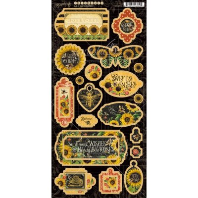 Graphic 45 Let It Bee Chipboard Die-Cuts 6"x12" Sheet