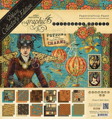 Graphic 45 Steampunk Spells 8”x8” Paper Pad (24 sheets)