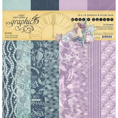 Graphic 45 12"x12" Paper Pad - Make A Splash Patterns/Solids (16 sheets)