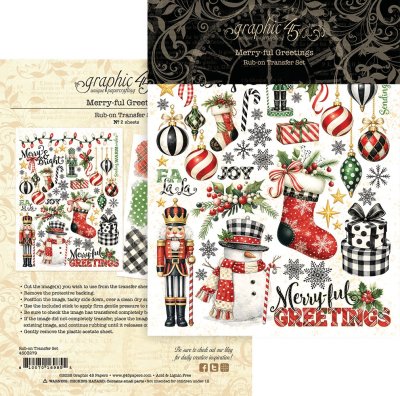 Graphic 45 Rub-on Transfers - Merry-ful Greetings