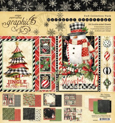 Graphic 45 8”x8” Collection Pack - Merry-ful Greetings (24 sheets)
