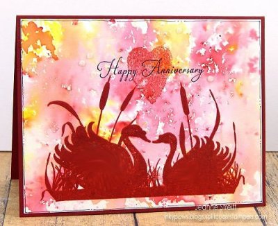 Impression Obsession Rubber Stamp - Swans