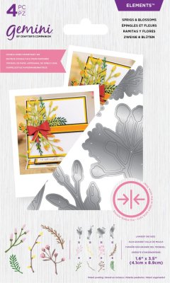 Crafters Companion Gemini Double-Sided Elements Dies - Sprigs & Blossoms