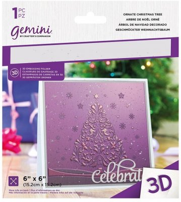Crafters Companion Gemini 3D Embossing Folder - Ornate Christmas Tree