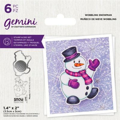 Crafters Companion Gemini Stamp & Die Set - Wobbling Snowman