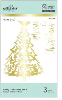 Spellbinders Glimmer Hot Foil Plate - Merry Christmas Tree