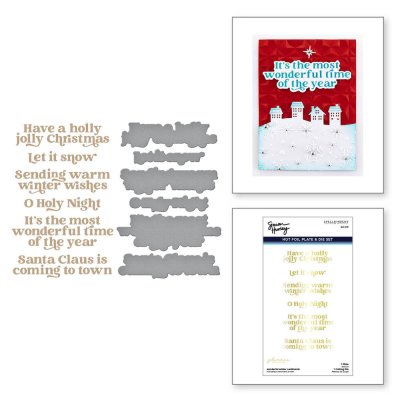 Spellbinders Glimmer Hot Foil Plate & Die Set - Wonderful Winter Sentiments