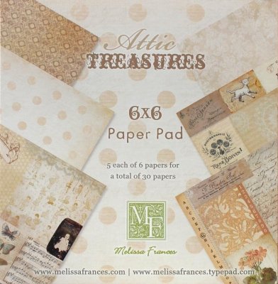 Melissa Frances 6"x6" Paper Pad - Attic Treasures (30 sheets)