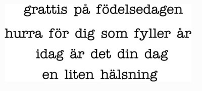 Reprint Omonterad Gummistämpel - Grattis mm.