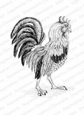Impression Obsession Cling Rubber Stamp - Rooster