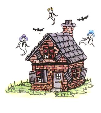 Class Act Cling Stamp - Haunted House