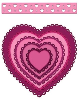 Heartfelt Creations Cut & Emboss Dies - Heartfelt Love Eyelet Hearts