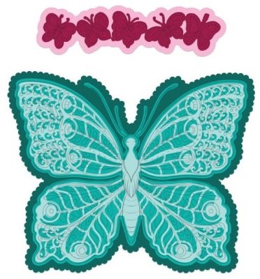 Heartfelt Creations Cut & Emboss Dies - Large Floral Butterfly