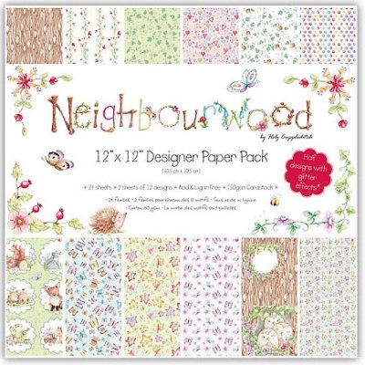 Neighbourwood 12"x12" Glittered Paper Pack (24 sheets)