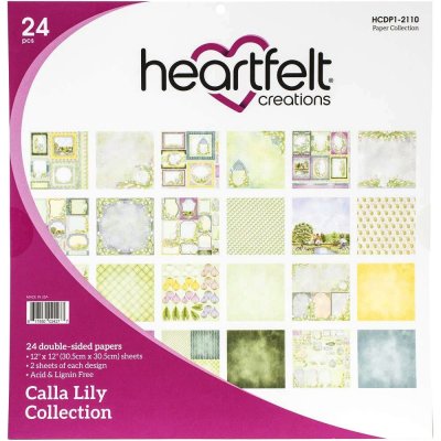 Heartfelt Creations 12"x12" Double-Sided Paper Pad - Calla Lily (24 sheets)