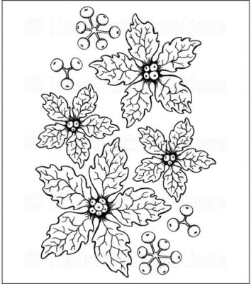 Heartfelt Creations - Sparkling Poinsettia Pre-Cut Cling Mounted Stamp