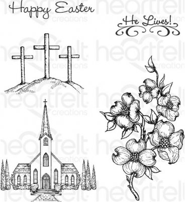 Heartfelt Creations - Dogwood Chapel Pre-Cut Cling Mounted Stamp Set (5 stamps)