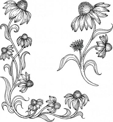 Heartfelt Creations - Blossoming Coneflower Pre-Cut Cling Mounted Stamp Set (2 stamps)