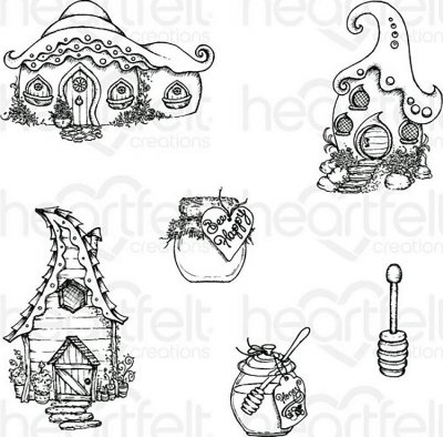Heartfelt Creations - Honey Bee Bungalows Pre-Cut Cling Mounted Stamp Set (6 stamps)