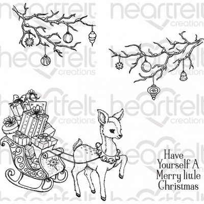 Heartfelt Creations - Merry Little Christmas Pre-Cut Cling Mounted Stamp Set (4 stamps)