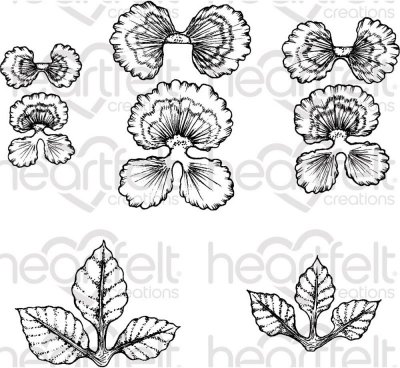 Heartfelt Creations - Burst Of Spring-Cheery Pansy Pre-Cut Cling Mounted Stamp Set (5 stamps)