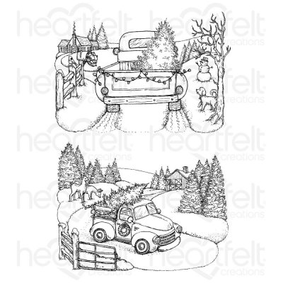 Heartfelt Creations Cling Rubber Stamp Set - Home For The Holidays
