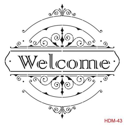 Cadence 25x25cm Mask Stencil - Welcome Ornament Text