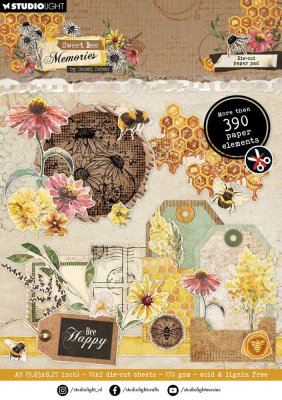 Studio Light A5 Die-cut Paper Pad - Sweet Bee Memories
