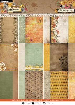 Studio Light A4 Design Paper Pad - Sweet Bee Memories (36 sheets)