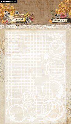 Studio Light Embossing Folder - Sweet Bee Memories Coffee Grid