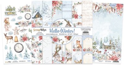 ScrapBoys 12”x12” Paper Set - Hello Winter! (12 sheets+cut out elements)