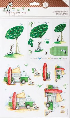 A4 Pearlescent Decoupage (2 pack) - Hot Diggity Dog (Great Outdoors)