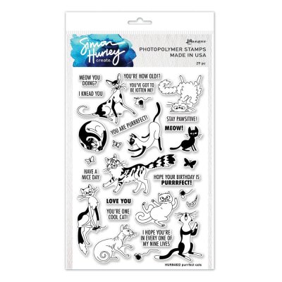 Simon Hurley Create 6”x9” Photopolymer Stamp Set - Purrfect Cats