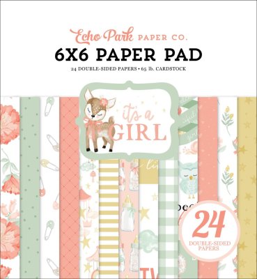 Echo Park 6"x6" Double-Sided Paper Pad - It's A Girl (24 pack)