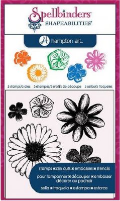 Spellbinders Shapeabilities & Hampton Art - Flowers (5 stamps, 5 dies)