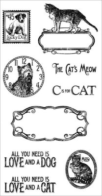 Graphic 45 Raining Cats & Dogs Cling Stamps #2